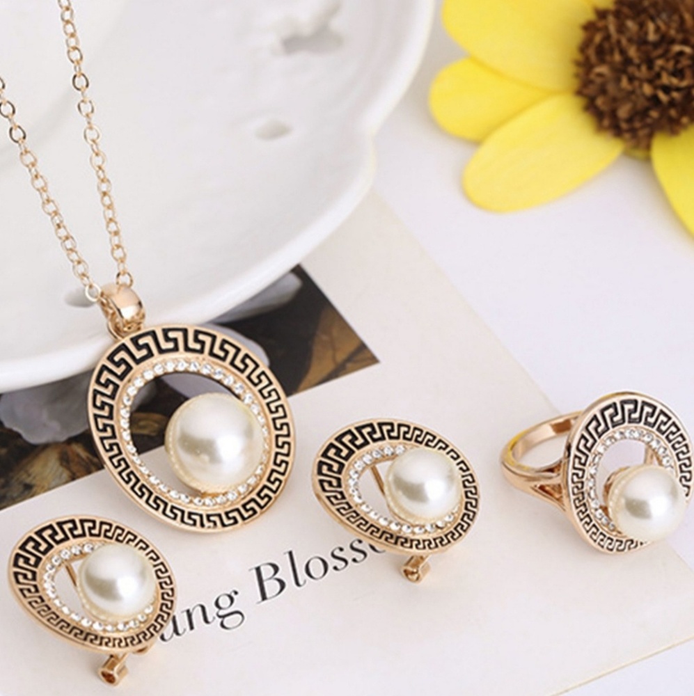 Pendant Necklace & Earrings and Ring Set